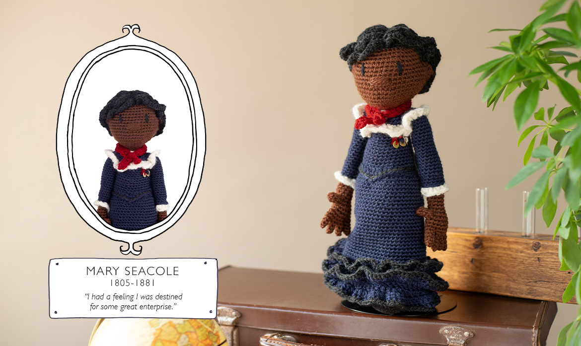 Mary Seacole international womens day crochet doll